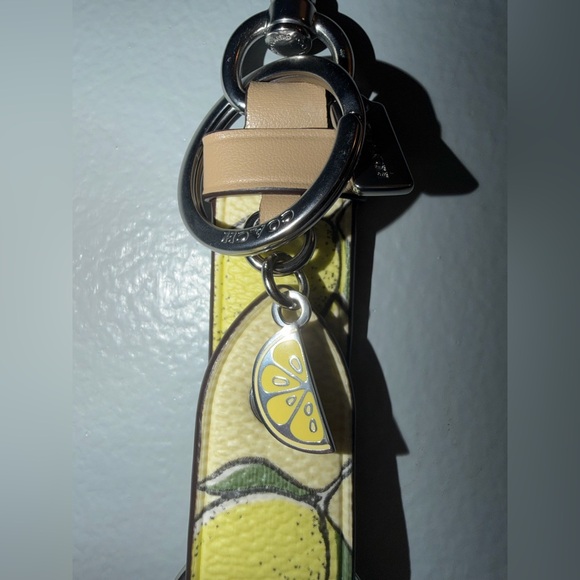 Coach Trigger Snap Bag Charm With Lemon Print - Picture 5 of 6